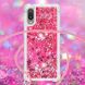 Силиконовая накладка Deexe Liquid Glitter with Strap для Samsung Galaxy A02 (A022) - Pink Hearts. Фото 4 из 6