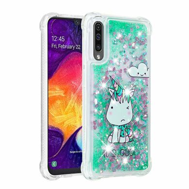 Силіконовий (TPU) чохол Deexe Fashion Glitter для Samsung Galaxy A50 (A505) / A30s (A307) / A50s (A507), Unicorn