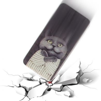 Силіконовий (TPU) чохол Deexe Life Style для Samsung Galaxy J4+ (J415) - Grey Cat