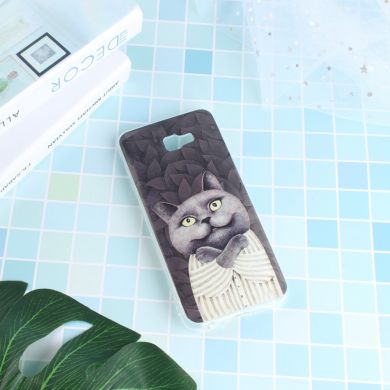 Силіконовий (TPU) чохол Deexe Life Style для Samsung Galaxy J4+ (J415) - Grey Cat