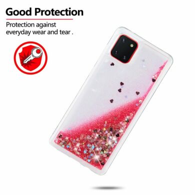 Силіконовий (TPU) чохол Deexe Liquid Glitter для Samsung Galaxy Note 10 Lite (N770) - Pink