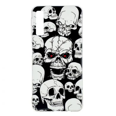 Силиконовый (TPU) чехол Deexe LumiCase для Samsung Galaxy A7 2018 (A750) - Cool Skulls
