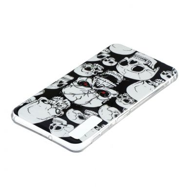 Силиконовый (TPU) чехол Deexe LumiCase для Samsung Galaxy A7 2018 (A750) - Cool Skulls