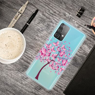 Силиконовый (TPU) чехол Deexe Pretty Glossy для Samsung Galaxy A53 - Pink Flowers