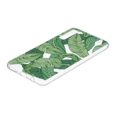 Силиконовый (TPU) чехол Deexe Pretty Glossy для Samsung Galaxy A7 2018 (A750) - Green Leaves