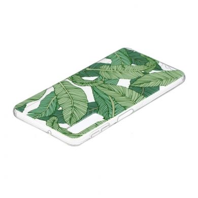 Силиконовый (TPU) чехол Deexe Pretty Glossy для Samsung Galaxy A7 2018 (A750) - Green Leaves