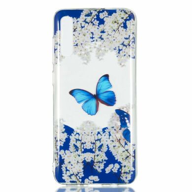 Силіконовий (TPU) чохол Deexe Pretty Glossy для Samsung Galaxy A70 (A705) - Butterfly and White Flowers