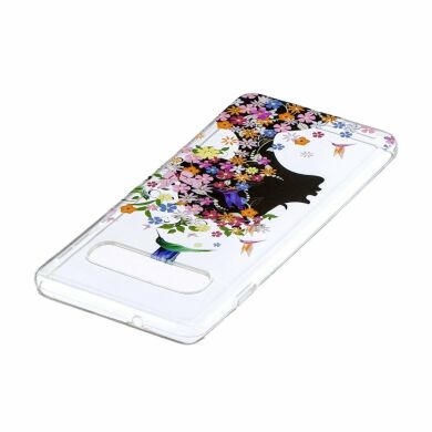 Силиконовый (TPU) чехол Deexe Pretty Glossy для Samsung Galaxy S10 (G973) - Flowered Beauty