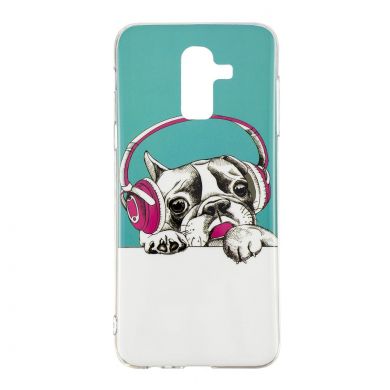 Силіконовий (TPU) Deexe LumiCase для Samsung Galaxy J8 2018 (J810), Pug Wearing Headphone