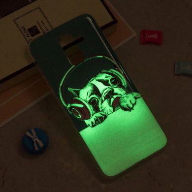 Силіконовий (TPU) Deexe LumiCase для Samsung Galaxy J8 2018 (J810), Pug Wearing Headphone