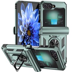 Защитный чехол Deexe Armor Case (FF) для Samsung Galaxy Flip 6 - Blackish Green