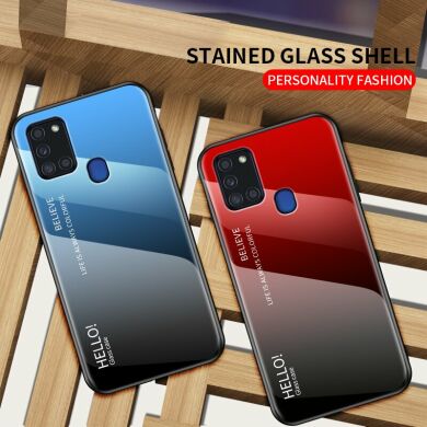 Защитный чехол Deexe Gradient Color для Samsung Galaxy A21s (A217) - Rose / Blue