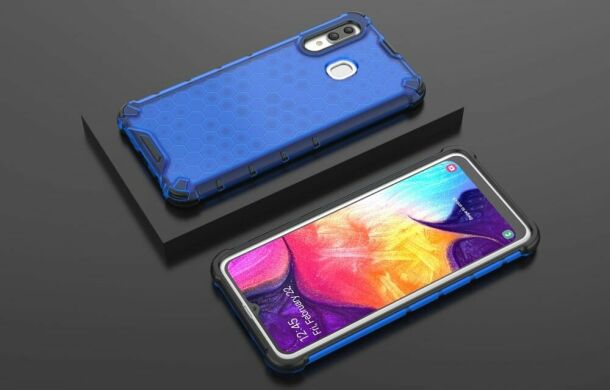 Защитный чехол Deexe Honeycomb Series для Samsung Galaxy A30 (A305) / A20 (A205) - Blue