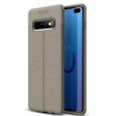 Захисний чохол Deexe Leather Cover для Samsung Galaxy S10 Plus - Grey