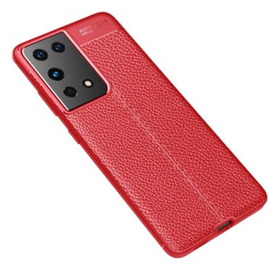 Захисний чохол Deexe Leather Cover для Samsung Galaxy S21 Ultra - Red