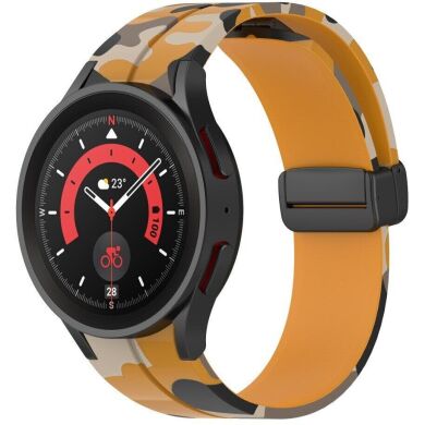 Ремешок Deexe Camo Silicone для Samsung Galaxy Watch 4 / 4 Classic / 5 / 5 Pro - Yellow