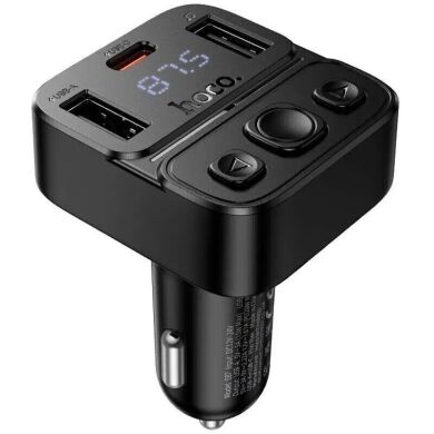 FM модулятор Hoco E87 Delta 35W (Type-C + 2USB) - Black