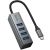 USB HUB Hoco HB1C 4 in 1 Type-C to 4USB 3.0 (0.2m) - Metal Grey