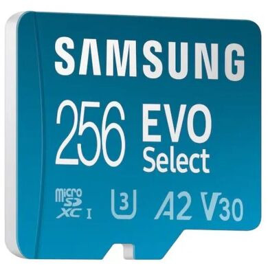 Карта пам'яті microSDXC Samsung EVO Select 256Gb C10 A2 V30 UHS-І U3 R130MB/s + адаптер (MB-ME256KA/EU)