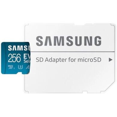 Карта пам'яті microSDXC Samsung EVO Select 256Gb C10 A2 V30 UHS-І U3 R130MB/s + адаптер (MB-ME256KA/EU)