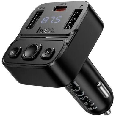 FM модулятор Hoco E87 Delta 35W (Type-C + 2USB) - Black