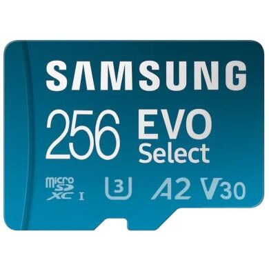 Карта пам'яті microSDXC Samsung EVO Select 256Gb C10 A2 V30 UHS-І U3 R130MB/s + адаптер (MB-ME256KA/EU)