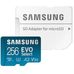 Карта памяти microSDXC Samsung EVO Select 256Gb C10 A2 V30 UHS-І U3 R130MB/s + адаптер (MB-ME256KA/EU)