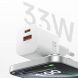 Сетевое зарядное устройство WIWU Wi-G017 GaN 33W (USB + Type-C) - White. Фото 9 из 11