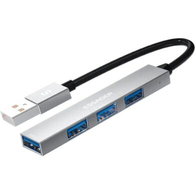 USB HUB ESSAGER Fengyang 4 in 1 Splitter (EHBA04-FY10-P) - Silver
