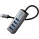 USB HUB Hoco HB1C 4 in 1 Type-C to 4USB 3.0 (0.2m) - Metal Grey. Фото 3 из 9