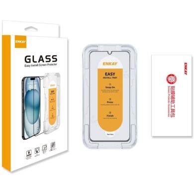 Защитное стекло ENKAY Easy Install Full Glue для Samsung Galaxy A15 (A155) / Galaxy A25 (A256) - Black