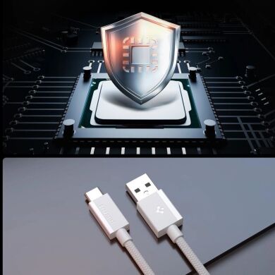 Кабель Spigen Essential EB6015CC USB to Type-C (60W, 1.5m) ACA10413 - White