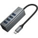 USB HUB Hoco HB1C 4 in 1 Type-C to 4USB 3.0 (0.2m) - Metal Grey. Фото 2 из 9
