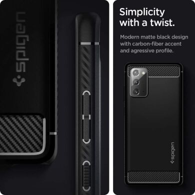 Захисний чохол Spigen (SGP) Rugged Armor для Samsung Galaxy Note 20 (N980) - Matte Black