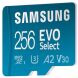 Карта пам'яті microSDXC Samsung EVO Select 256Gb C10 A2 V30 UHS-І U3 R130MB/s + адаптер (MB-ME256KA/EU)