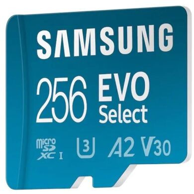 Карта пам'яті microSDXC Samsung EVO Select 256Gb C10 A2 V30 UHS-І U3 R130MB/s + адаптер (MB-ME256KA/EU)