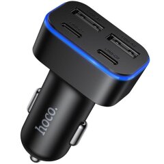 Автомобильное зарядное устройство Hoco Z63 60W (2USB + 2Type-C) - Black