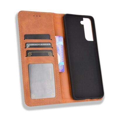 Чехол Deexe Retro Style для Samsung Galaxy S21 (G991) - Brown