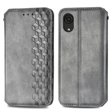 Чехол Deexe Rhombus Wallet для Samsung Galaxy A03 Core (A032) - Grey