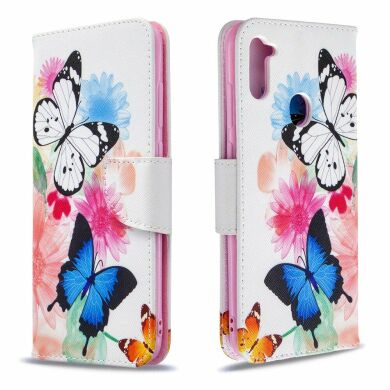 Чохол-книжка Deexe Color Wallet для Samsung Galaxy A11 (A115) / Galaxy M11 (M115) - Imprint Butterffly and Flowers