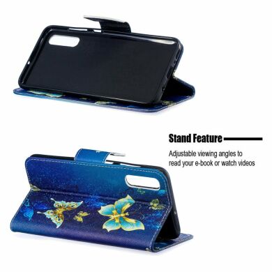 Чохол-книжка Deexe Color Wallet для Samsung Galaxy A70 (A705), Blue Butterflies