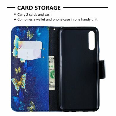 Чохол-книжка Deexe Color Wallet для Samsung Galaxy A70 (A705), Blue Butterflies