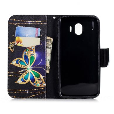 Чехол-книжка Deexe Color Wallet для Samsung Galaxy J4 2018 (J400) - Luxury Butterfly B