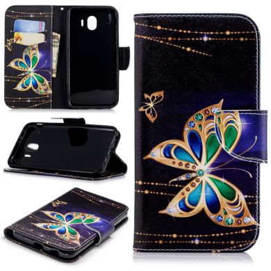 Чехол-книжка Deexe Color Wallet для Samsung Galaxy J4 2018 (J400) - Luxury Butterfly B