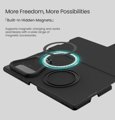 Чохол-книжка NILLKIN Qin Prop Silicone Leather Case для Samsung Galaxy Fold 8 Ultra - Black
