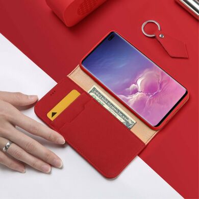 Кожаный чехол DUX DUCIS Wish Series для Samsung Galaxy S10 Plus (G975) - Red