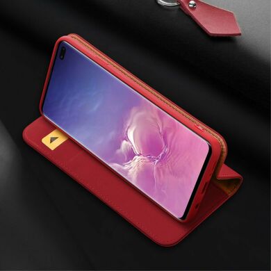 Кожаный чехол DUX DUCIS Wish Series для Samsung Galaxy S10 Plus (G975) - Red