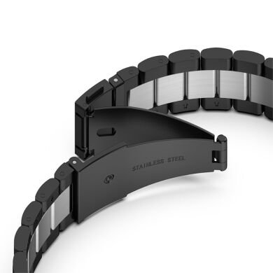 Ремінець Deexe Stainless Steel для Samsung Galaxy Watch 4 (40/44mm) / Watch 4 Classic (42/46mm) - Black / Silver