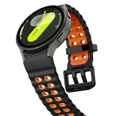 Ремешок KALEBOL Ocean Strap для Samsung Galaxy Watch 4 / 4 Classic / 5 / 5 Pro / 6 / 6 Classic / 7 / FE - Black / Orange