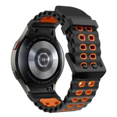 Ремінець KALEBOL Ocean Strap для Samsung Galaxy Watch 4 / 4 Classic / 5 / 5 Pro / 6 / 6 Classic / 7 / FE - Black / Orange